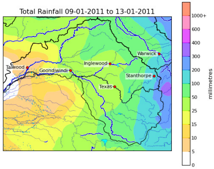 Flood Rainfall - 2011 Goondiwindi Flood